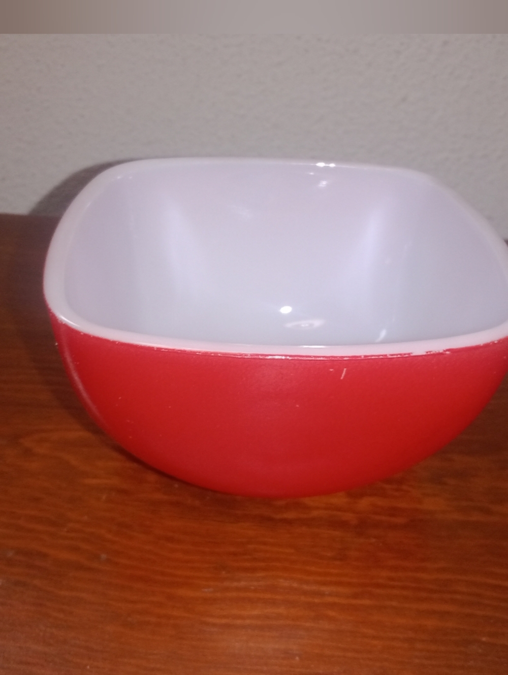 Vintage Replacement Pyrex 407 Square Red Bowl